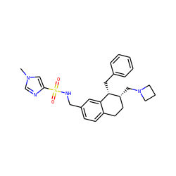 Cn1cnc(S(=O)(=O)NCc2ccc3c(c2)[C@H](Cc2ccccc2)[C@H](CN2CCC2)CC3)c1 ZINC000205021395