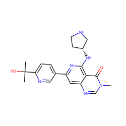 Cn1cnc2cc(-c3ccc(C(C)(C)O)nc3)nc(N[C@@H]3CCNC3)c2c1=O ZINC000115625538