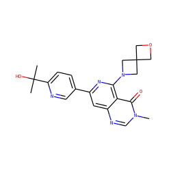 Cn1cnc2cc(-c3ccc(C(C)(C)O)nc3)nc(N3CC4(COC4)C3)c2c1=O ZINC000115622187