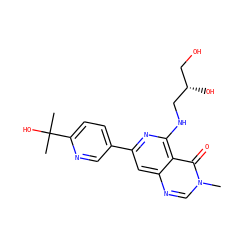 Cn1cnc2cc(-c3ccc(C(C)(C)O)nc3)nc(NC[C@@H](O)CO)c2c1=O ZINC000115622462