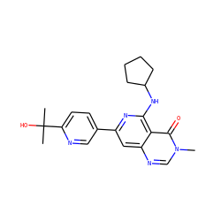 Cn1cnc2cc(-c3ccc(C(C)(C)O)nc3)nc(NC3CCCC3)c2c1=O ZINC000115624429