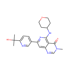 Cn1cnc2cc(-c3ccc(C(C)(C)O)nc3)nc(NC3CCOCC3)c2c1=O ZINC000115624778