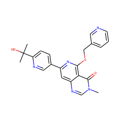 Cn1cnc2cc(-c3ccc(C(C)(C)O)nc3)nc(OCc3cccnc3)c2c1=O ZINC000115625227