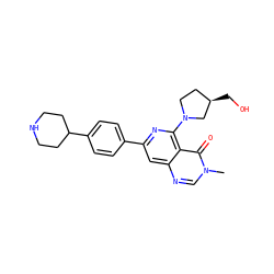 Cn1cnc2cc(-c3ccc(C4CCNCC4)cc3)nc(N3CC[C@@H](CO)C3)c2c1=O ZINC000115624462