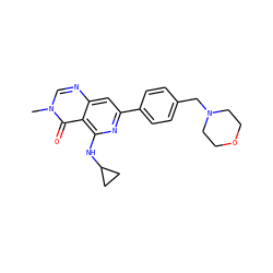 Cn1cnc2cc(-c3ccc(CN4CCOCC4)cc3)nc(NC3CC3)c2c1=O ZINC000115625208