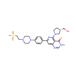 Cn1cnc2cc(-c3ccc(N4CCN(CCS(C)(=O)=O)CC4)cc3)nc(N3CC[C@H](CO)C3)c2c1=O ZINC000115624740