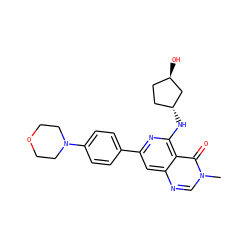 Cn1cnc2cc(-c3ccc(N4CCOCC4)cc3)nc(N[C@@H]3CC[C@@H](O)C3)c2c1=O ZINC000143508744
