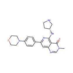 Cn1cnc2cc(-c3ccc(N4CCOCC4)cc3)nc(N[C@@H]3CCNC3)c2c1=O ZINC000115622485
