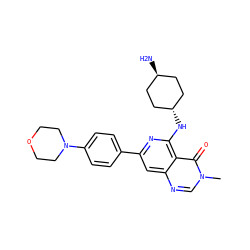 Cn1cnc2cc(-c3ccc(N4CCOCC4)cc3)nc(N[C@H]3CC[C@H](N)CC3)c2c1=O ZINC000144803195
