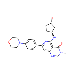 Cn1cnc2cc(-c3ccc(N4CCOCC4)cc3)nc(N[C@H]3CC[C@H](O)C3)c2c1=O ZINC000143397381