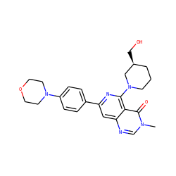 Cn1cnc2cc(-c3ccc(N4CCOCC4)cc3)nc(N3CCC[C@H](CO)C3)c2c1=O ZINC000115624728
