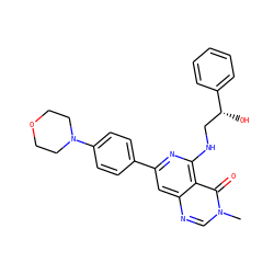 Cn1cnc2cc(-c3ccc(N4CCOCC4)cc3)nc(NC[C@@H](O)c3ccccc3)c2c1=O ZINC000115625021