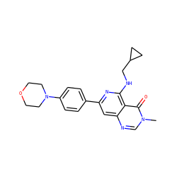 Cn1cnc2cc(-c3ccc(N4CCOCC4)cc3)nc(NCC3CC3)c2c1=O ZINC000115624120