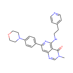Cn1cnc2cc(-c3ccc(N4CCOCC4)cc3)nc(NCCc3ccncc3)c2c1=O ZINC000115625939