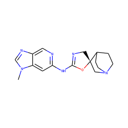 Cn1cnc2cnc(NC3=NC[C@@]4(CN5CCC4CC5)O3)cc21 ZINC001772625890
