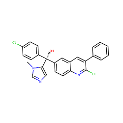 Cn1cncc1[C@@](O)(c1ccc(Cl)cc1)c1ccc2nc(Cl)c(-c3ccccc3)cc2c1 ZINC001772628414