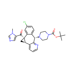 Cn1cncc1C(=O)[C@@]12C[C@@H]1c1cccnc1[C@@H](N1CCN(C(=O)OC(C)(C)C)CC1)c1ccc(Cl)cc12 ZINC000103266816