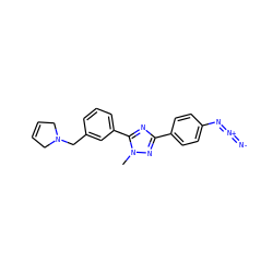 Cn1nc(-c2ccc(N=[N+]=[N-])cc2)nc1-c1cccc(CN2CC=CC2)c1 ZINC000013589618