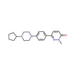 Cn1nc(-c2ccc(N3CCN(C4CCCC4)CC3)cc2)ccc1=O ZINC000072178600