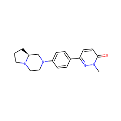 Cn1nc(-c2ccc(N3CCN4CCC[C@H]4C3)cc2)ccc1=O ZINC000072179608