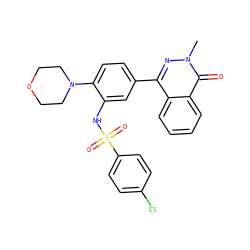 Cn1nc(-c2ccc(N3CCOCC3)c(NS(=O)(=O)c3ccc(Cl)cc3)c2)c2ccccc2c1=O ZINC000002212035