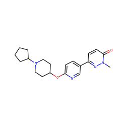 Cn1nc(-c2ccc(OC3CCN(C4CCCC4)CC3)nc2)ccc1=O ZINC000082150110