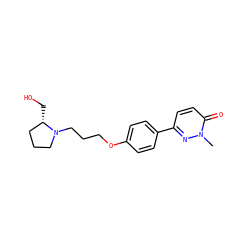 Cn1nc(-c2ccc(OCCCN3CCC[C@@H]3CO)cc2)ccc1=O ZINC000072106102