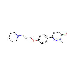 Cn1nc(-c2ccc(OCCCN3CCCCC3)cc2)ccc1=O ZINC000072108587
