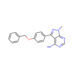 Cn1nc(-c2ccc(OCc3ccccc3)cc2)c2c(N)ncnc21 ZINC000064516296