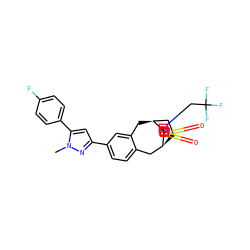 Cn1nc(-c2ccc3c(c2)C[C@H]2CC[C@@H](C3)[C@]23CN(CC(F)(F)F)S(=O)(=O)N3)cc1-c1ccc(F)cc1 ZINC000042891918