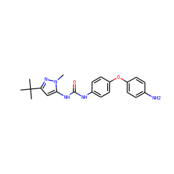 Cn1nc(C(C)(C)C)cc1NC(=O)Nc1ccc(Oc2ccc(N)cc2)cc1 ZINC000013442521