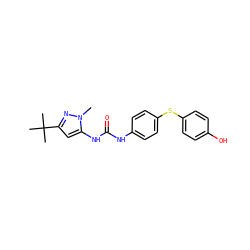 Cn1nc(C(C)(C)C)cc1NC(=O)Nc1ccc(Sc2ccc(O)cc2)cc1 ZINC000013442527