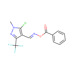 Cn1nc(C(F)(F)F)c(/C=N/OC(=O)c2ccccc2)c1Cl ZINC000001391144