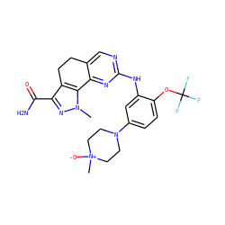 Cn1nc(C(N)=O)c2c1-c1nc(Nc3cc(N4CC[N+](C)([O-])CC4)ccc3OC(F)(F)F)ncc1CC2 ZINC000064528260