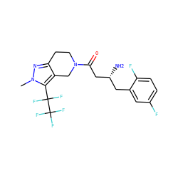 Cn1nc2c(c1C(F)(F)C(F)(F)F)CN(C(=O)C[C@H](N)Cc1cc(F)ccc1F)CC2 ZINC000014948957