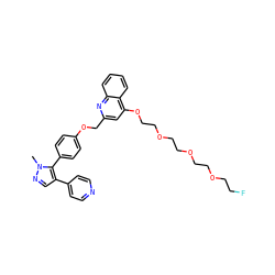 Cn1ncc(-c2ccncc2)c1-c1ccc(OCc2cc(OCCOCCOCCOCCF)c3ccccc3n2)cc1 ZINC000473155265