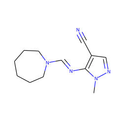 Cn1ncc(C#N)c1/N=C/N1CCCCCC1 ZINC000101072064