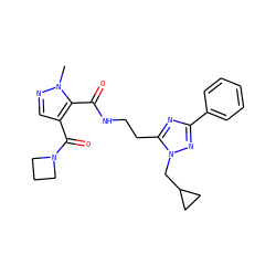Cn1ncc(C(=O)N2CCC2)c1C(=O)NCCc1nc(-c2ccccc2)nn1CC1CC1 ZINC000144096004