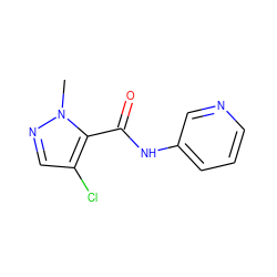 Cn1ncc(Cl)c1C(=O)Nc1cccnc1 ZINC000000081117