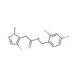 Cn1ncc(F)c1CC(=O)NCc1ccc(Cl)cc1Cl ZINC000095565431