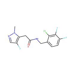 Cn1ncc(F)c1CC(=O)NCc1ccc(F)c(F)c1Cl ZINC000043200453