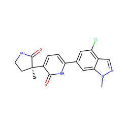 Cn1ncc2c(Cl)cc(-c3ccc([C@@]4(C)CCNC4=O)c(=O)[nH]3)cc21 ZINC001772621375