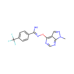 Cn1ncc2c(O/N=C(\N)c3ccc(C(F)(F)F)cc3)ncnc21 ZINC000015923388