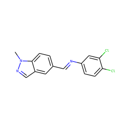 Cn1ncc2cc(/C=N/c3ccc(Cl)c(Cl)c3)ccc21 ZINC000147403666