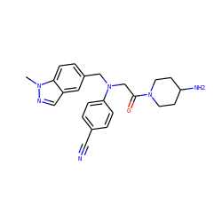 Cn1ncc2cc(CN(CC(=O)N3CCC(N)CC3)c3ccc(C#N)cc3)ccc21 ZINC001772655974