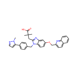 Cn1nccc1-c1ccc(Cn2c(CC(C)(C)C(=O)O)nc3cc(OCc4ccc5ccccc5n4)ccc32)cc1 ZINC000226108673