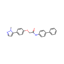 Cn1nccc1-c1ccc(OCC(=O)Nc2ccc(-c3ccccc3)cc2)cc1 ZINC001772620607