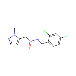 Cn1nccc1CC(=O)NCc1ccc(F)cc1Cl ZINC000095565447