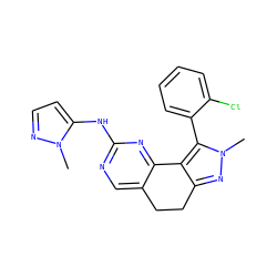 Cn1nccc1Nc1ncc2c(n1)-c1c(nn(C)c1-c1ccccc1Cl)CC2 ZINC000169702145