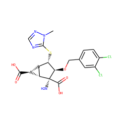 Cn1ncnc1S[C@@H]1[C@@H](OCc2ccc(Cl)c(Cl)c2)[C@@](N)(C(=O)O)[C@@H]2[C@@H](C(=O)O)[C@H]12 ZINC000215918707